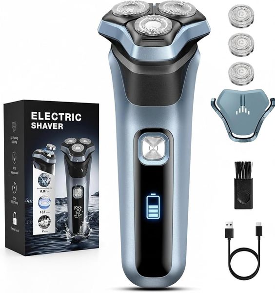 Electric Shaver for Men 3D Floating Head Wet Dry USB-C Rechargeable