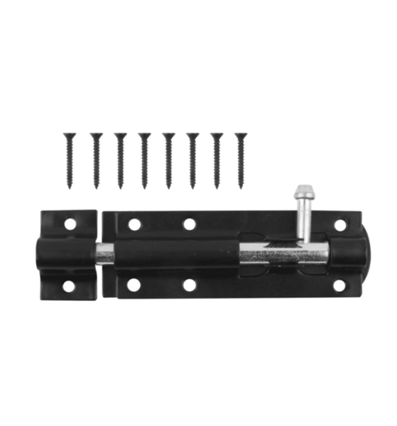 Barrel Bolt, 10cm, Black