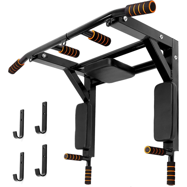 Multifunctional Wall Mounted Pull Up Bar and Dip Station for Home Gym