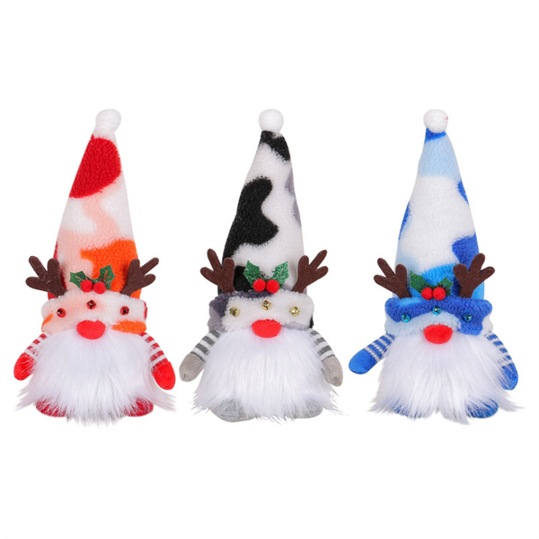 Christmas Gnome Doll Antlers with Lights Rudolph Doll Luminous Dwarf Orname