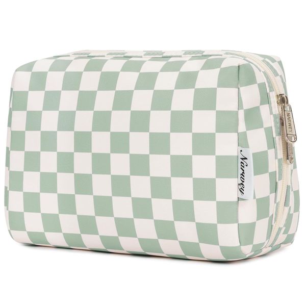 Checkered Makeup Bag Travel Cosmetic Bag