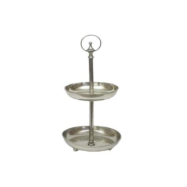 YB Ambiente - Patisserie 2 Tier Beaded Classic Pewter