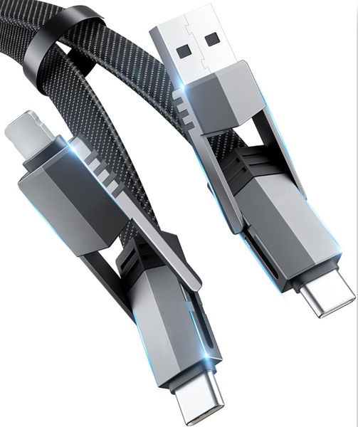 4-in-1 60W Fast Charging Cable USB-A/USB-C to Lightning &amp; USB-C