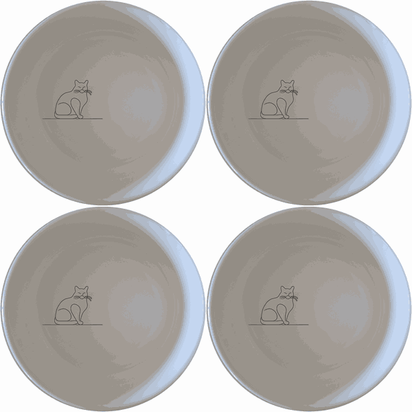 Silhouette Fat Curvey Cat Bowl Set of 4 - Range 1