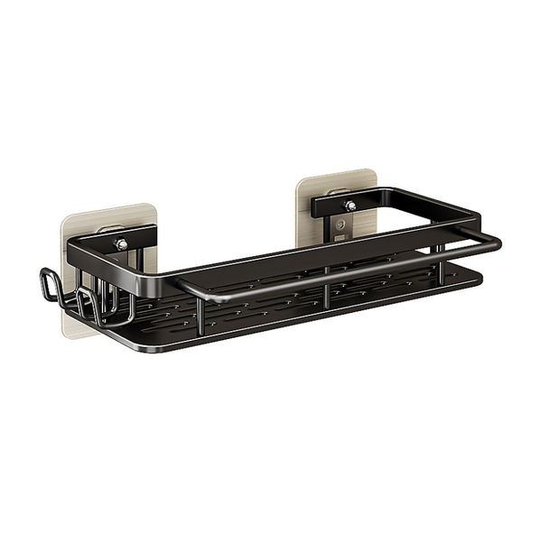 Black Metal Bathroom Rack, No Need For Perforated Bathroom Storage Rack