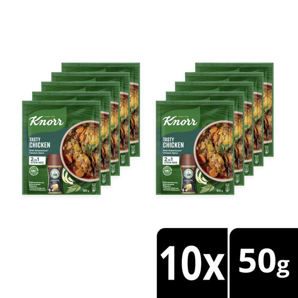 Knorr Tasty Chicken 2in1 Stew Mix with Robertsons Chicken Spice 10x50g