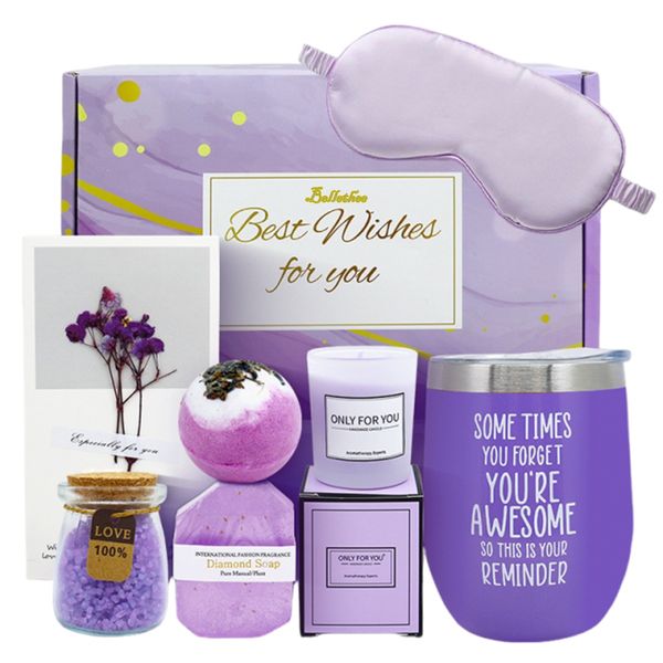 Relaxation Spa Gift Set 8pcs Bath Birthday Gift for Women Eye Mask Cup