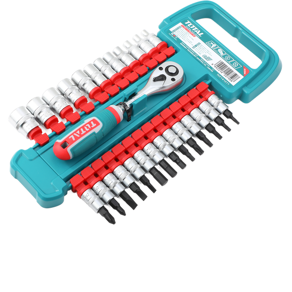 TOTAL Socket Set 1/4 Inch - 27 Pcs