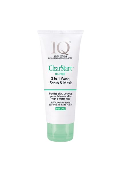 IQ ClearStart 3-in-1 Wash, Scrub &amp; Mask - 100ml