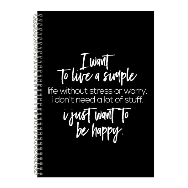 Be Happy A4 Notebook Spiral Lined Motivational Sayings Graphic Notepad 139
