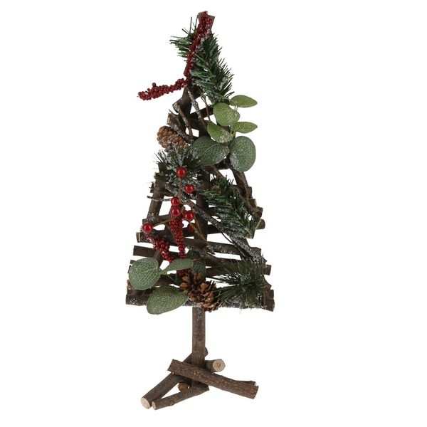 George &amp; Mason - Xmas Fir Tree Wood With Red Berries