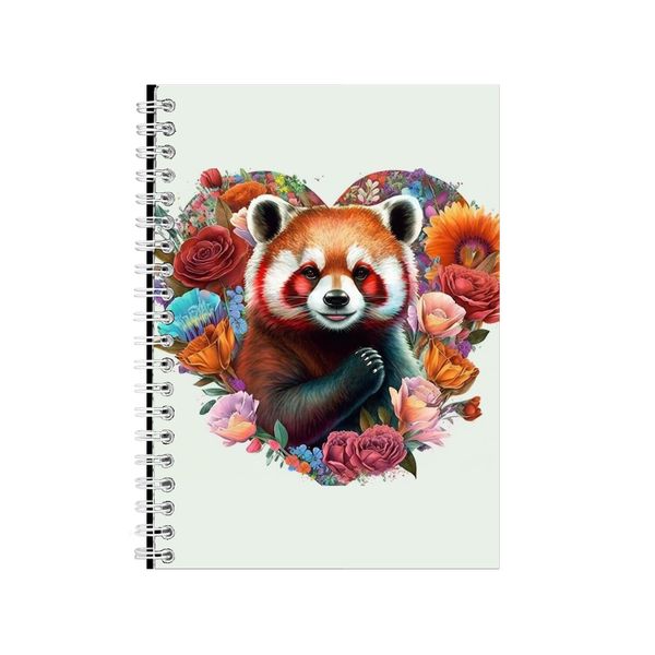 Red Panda 2 Watercolor Heart Notebook Animal Gift Idea Notepad Pad 118