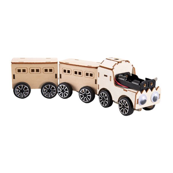 STEM Wooden Train and Carriages Kit - DIY Building Toy - Bubblegum Inc.