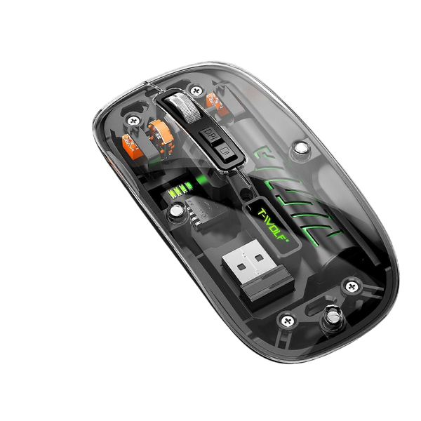 T-Wolf X11 Bluetooth + 2.4G Transparent Rechargeable Wireless Mouse