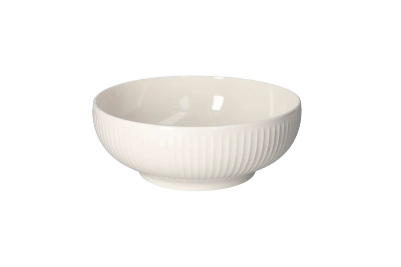 Ceramic Salad Bowl - Clear White - 10-Inch - Set of 2