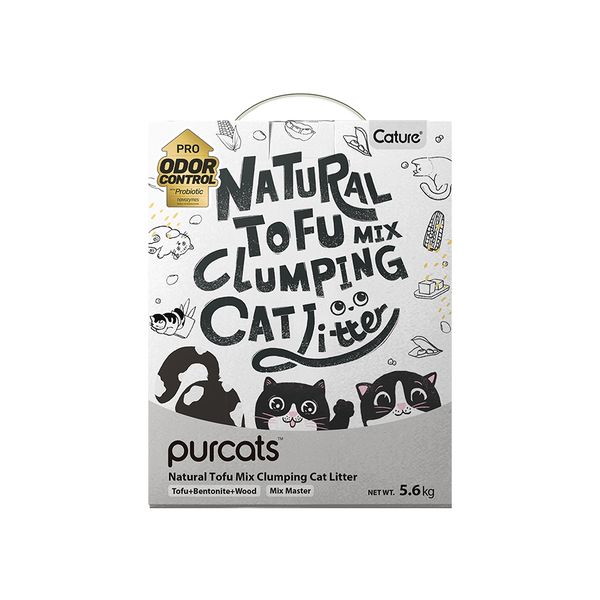 CATURE Tofu Clumping Cat Litter Pellet &amp; Bentonite &amp; Wood 14L/5.6Kg