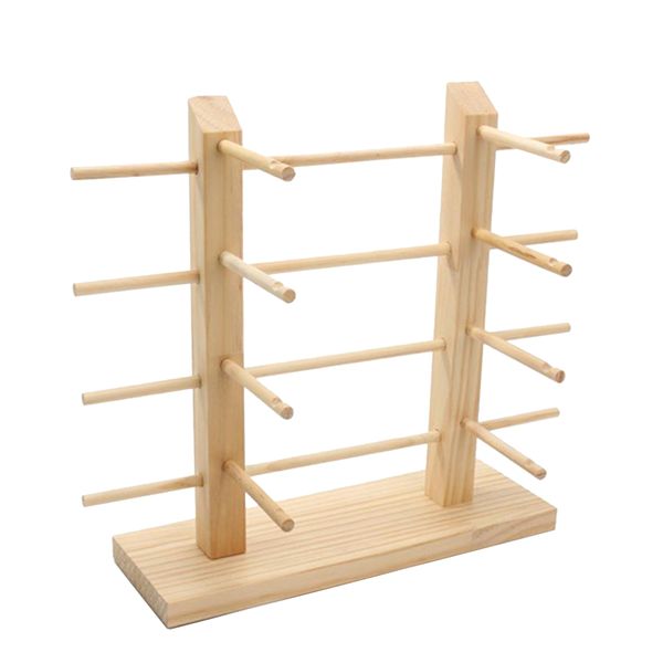 8 Pairs Wood Sunglass Display Rack Holder Organizer - Double Line