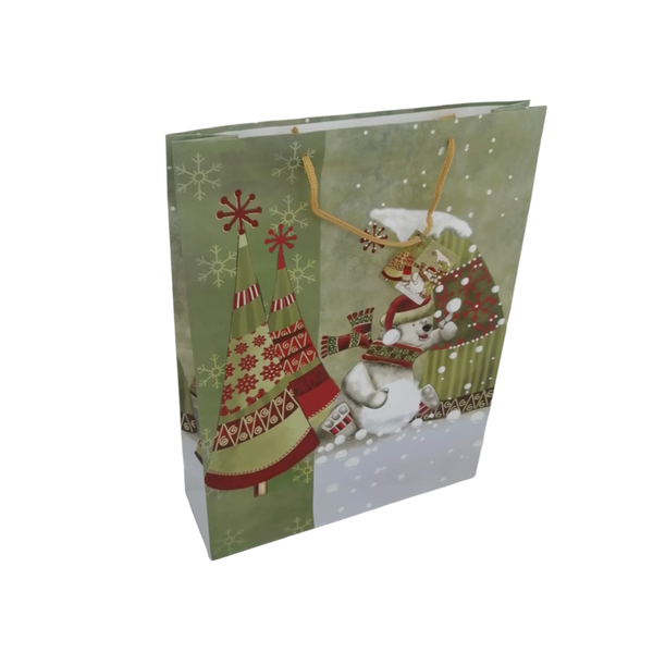Snow Christmas Theme Gift Bag - Pack of 12