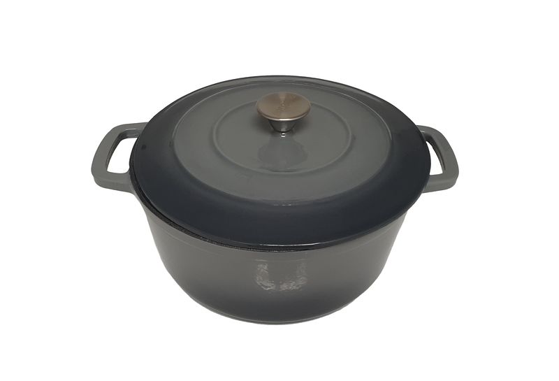 Eetrite Cast Iron Casserole Dish - Ombre Grey