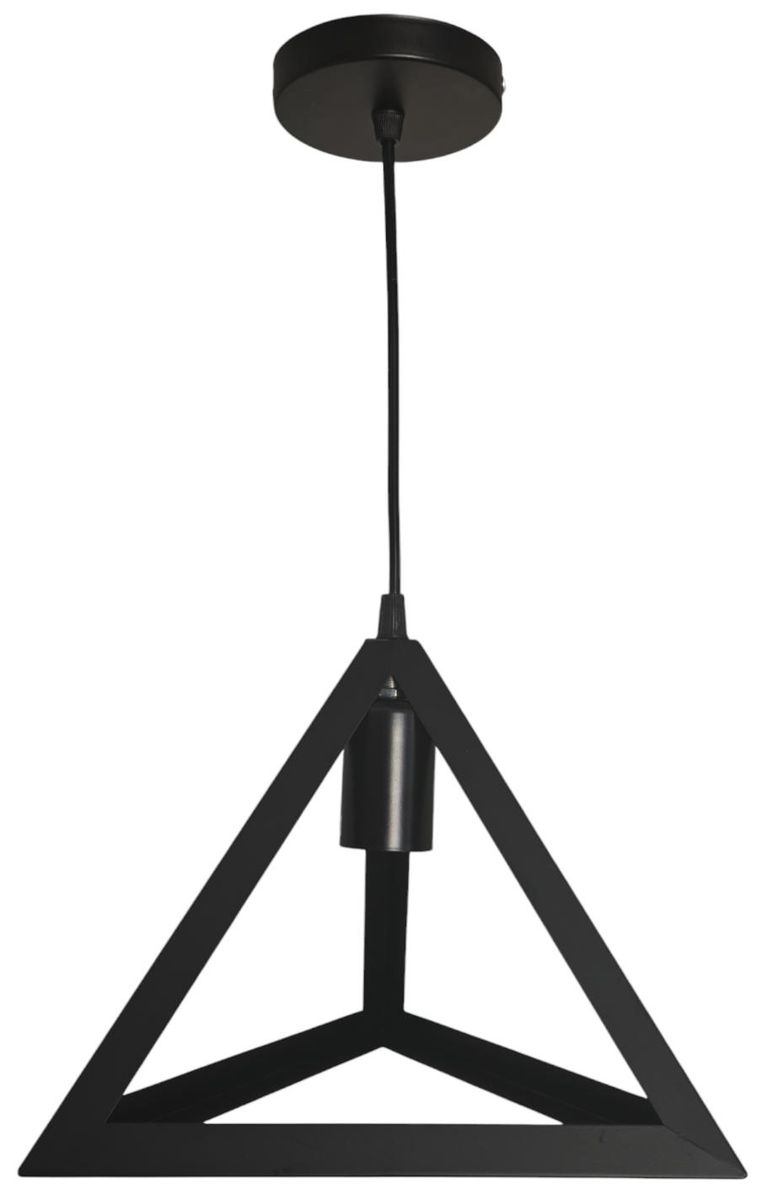 Hello Today Triangle Black Pendant Light - 1 Way E27 Base Socket