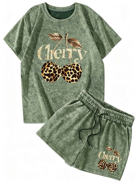 Women's Summer Two-Piece Set: Short-Sleeve Top &amp; Shorts