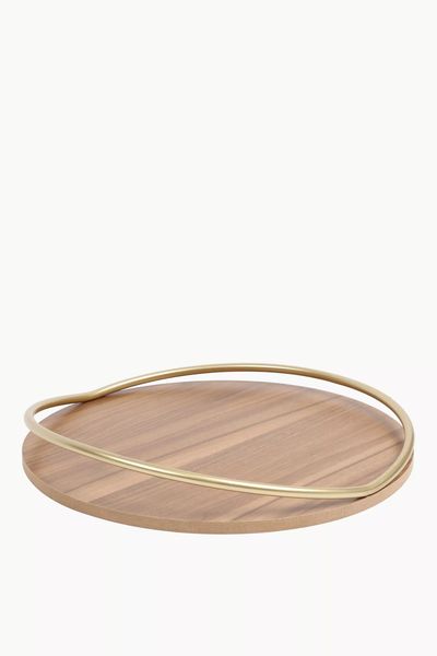 Metal And Wood Decor Tray, 40cm