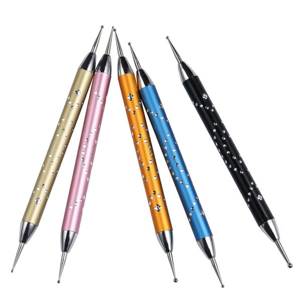 Nail Dotting Pen Tools 5 Piece 2 Way Manicure Kit