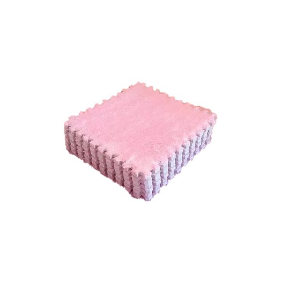 12 Pieces Plush Interlocking Carpet Tiles, Shaggy Foam Carpet Tiles