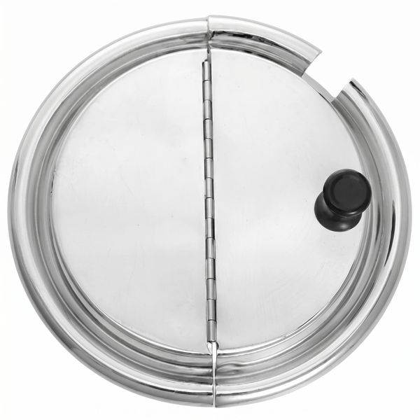 25cm Universal Stainless Steel Wok Lid - Hinged with Knob