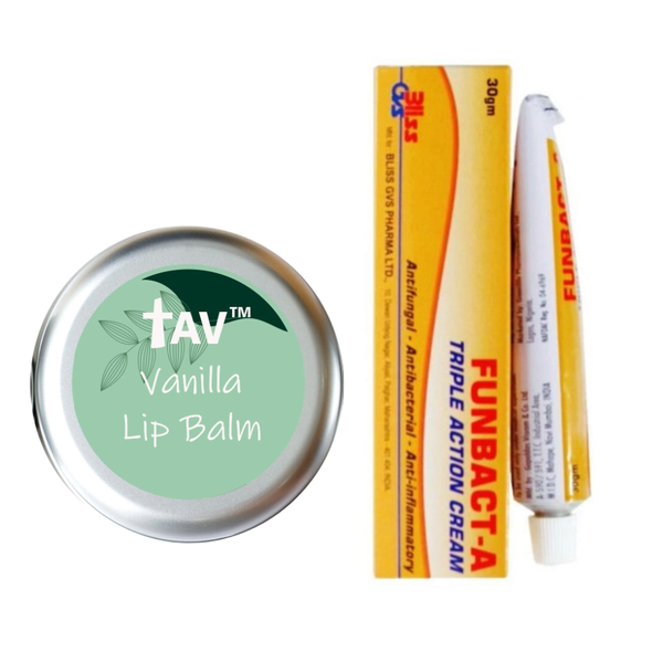 Tav Vanilla Lip Balm and Fanbact-A Triple Action Cream