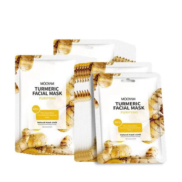 Turmeric Face Mask Ginger Extract Moisturizing Anti-Acne Skin Sheet Mask
