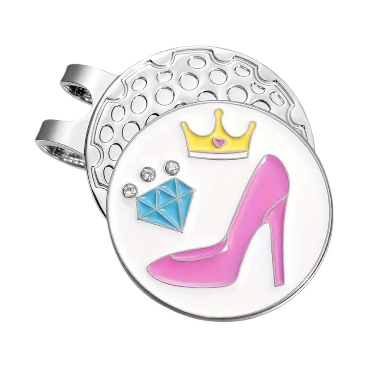 Ladies' Golf Cap Clip - Magnetic Crown, High Heel & Diamond Ball Marker