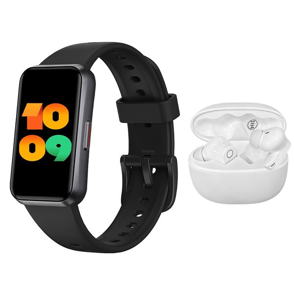 Sunray Black Smartwatch &amp; Wireless Earphones Com image