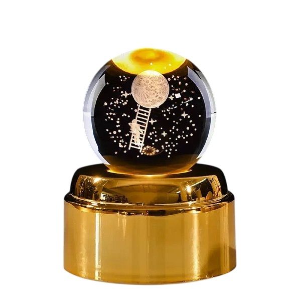 Auto-Rotating Multicolor Galaxy Dreamscape 3D Crystal Ball Light