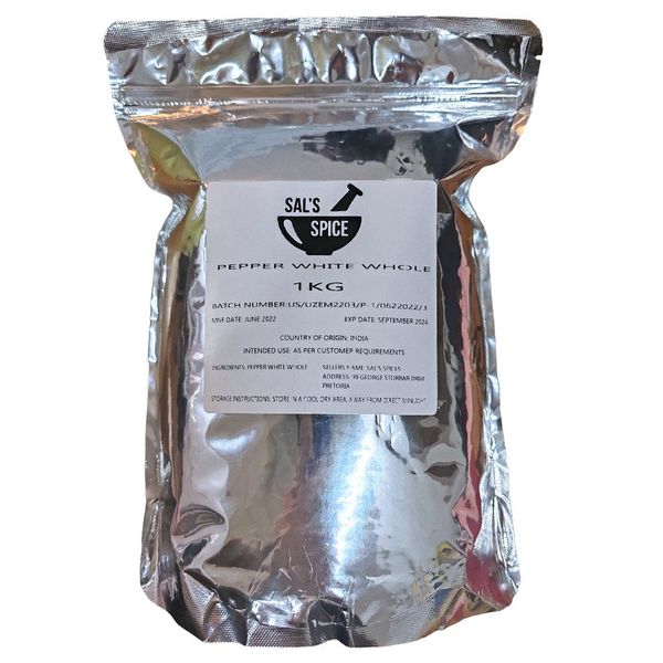 Sal's Spice Pepper White Whole - 1kg