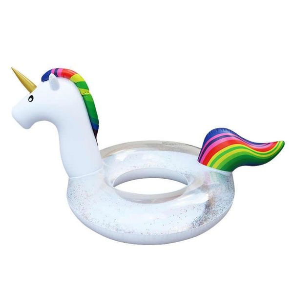 Giant Colorful Glitter Coated Unicorn Inflatable Pool Float