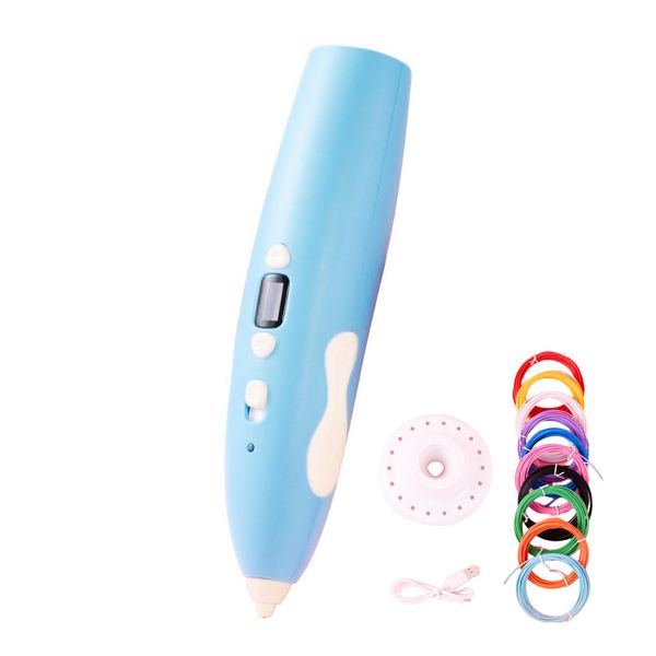 3D Printing Pen Kids with 10 Colors PCL Filament Refill DIY Drawing Tool