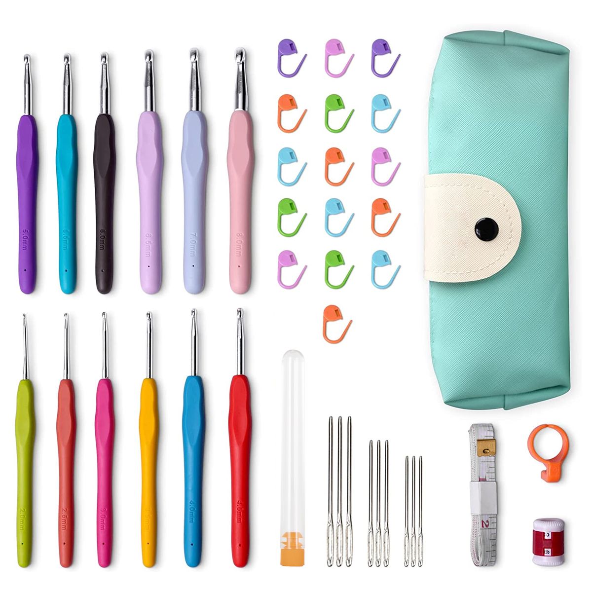 31Piece Crochet Hooks Set, Crochet Hooks with Storage Bag for