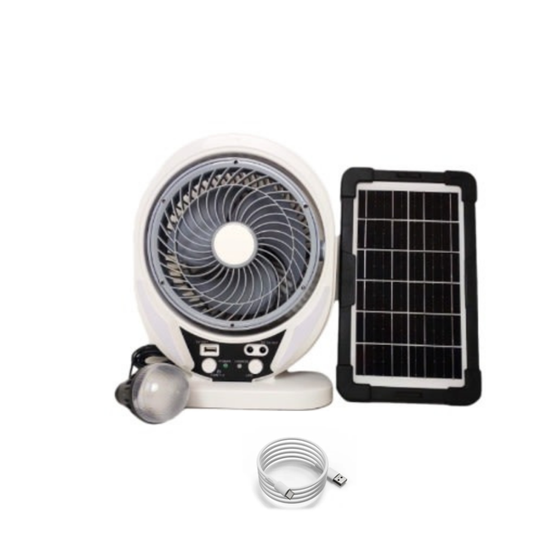 GDTIMES 7"/18cm Multifunctional Portable Solar &amp; USB-C Chargeable and Fan