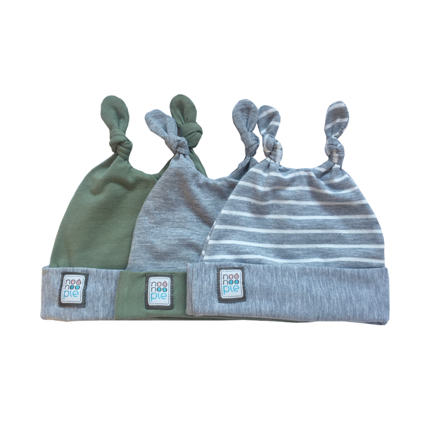Double Knot Beanies Sage &amp; Grey