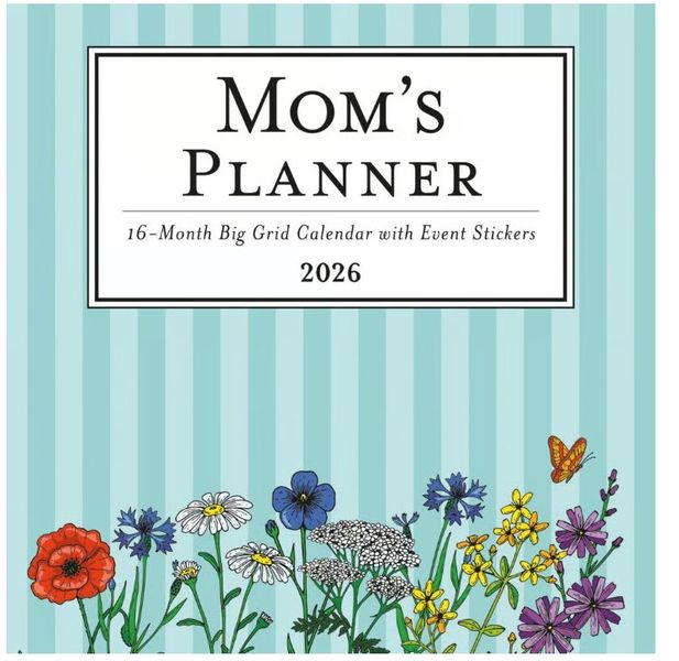 Mom's Planner with Big Grid &amp; Stickers - 2026 Square Wall Calendar