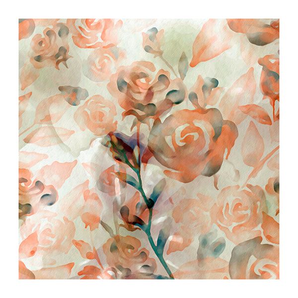 Peach Flowers and WatercolourRoses Square Tablecloth