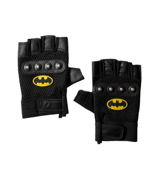 Batman Hard Knuckle Half Finger Pair of Gloves - Black