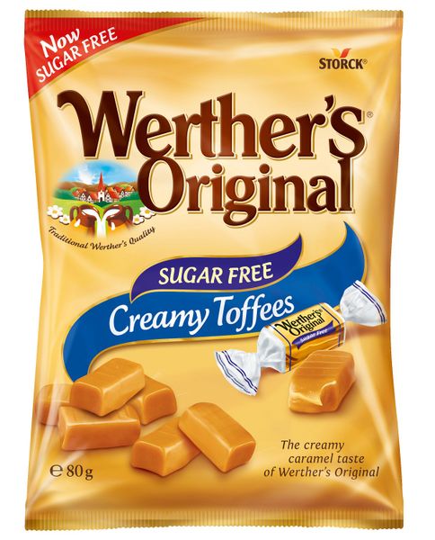 Werther's Original Chewy Toffee Sugar Free 80g (Box of 18)