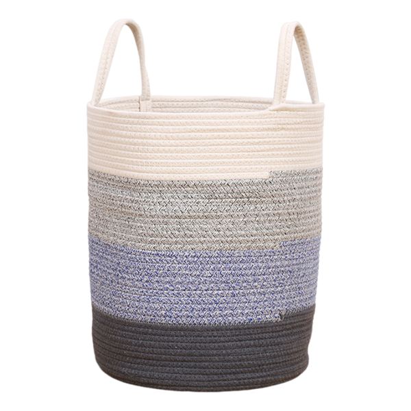 Laundry Basket Foldable Woven Storage Basket Blanket Basket with Handle