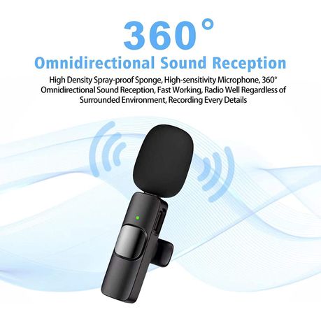 Wireless Lapel Microphone With 2 Mic Receiver For iPhone & Android Type- C