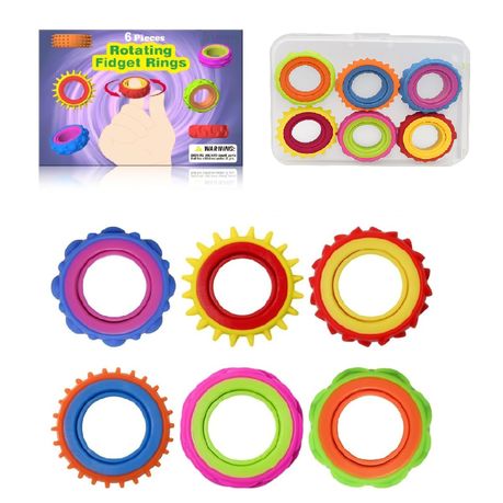 6-Pack Sensory Fidget Rings - Stress & Anxiety Relief Toys for Adults Kids Image