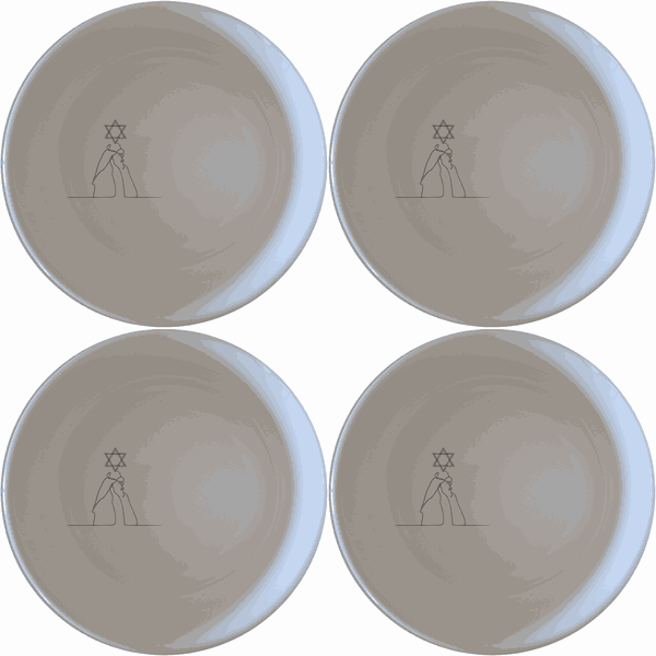 Jewish Imagery Flat Bowl Set of 4