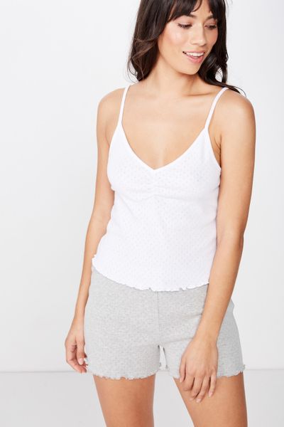 Women's Cotton On Pointelle sleep tank - white