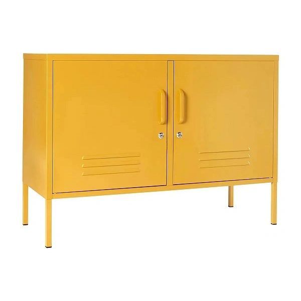 Steel Swing Door TV Table Cabinet with Lock - Mustard Yellow | Buy ...